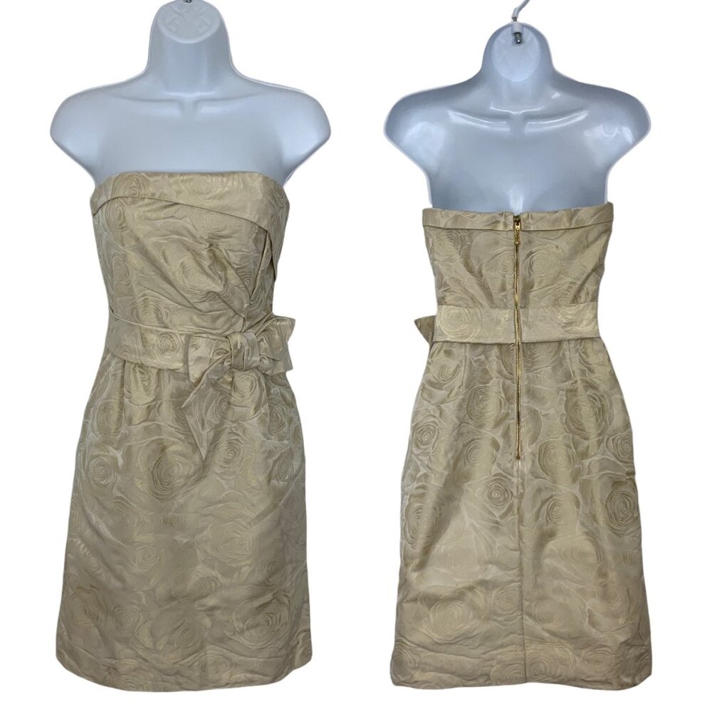 Kate Spade Cream Strapless Mini Dress wedding belles and whistles